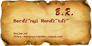 Berényi Renátó névjegykártya